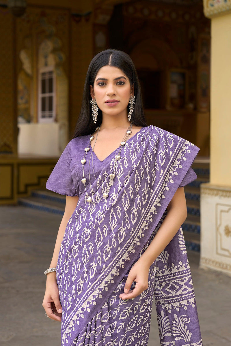 WOMANIYA cotton silk printed saree - Apple Lifestyle