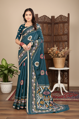 Floral Grace – Liva Fabric Saree with Lagdi Patta