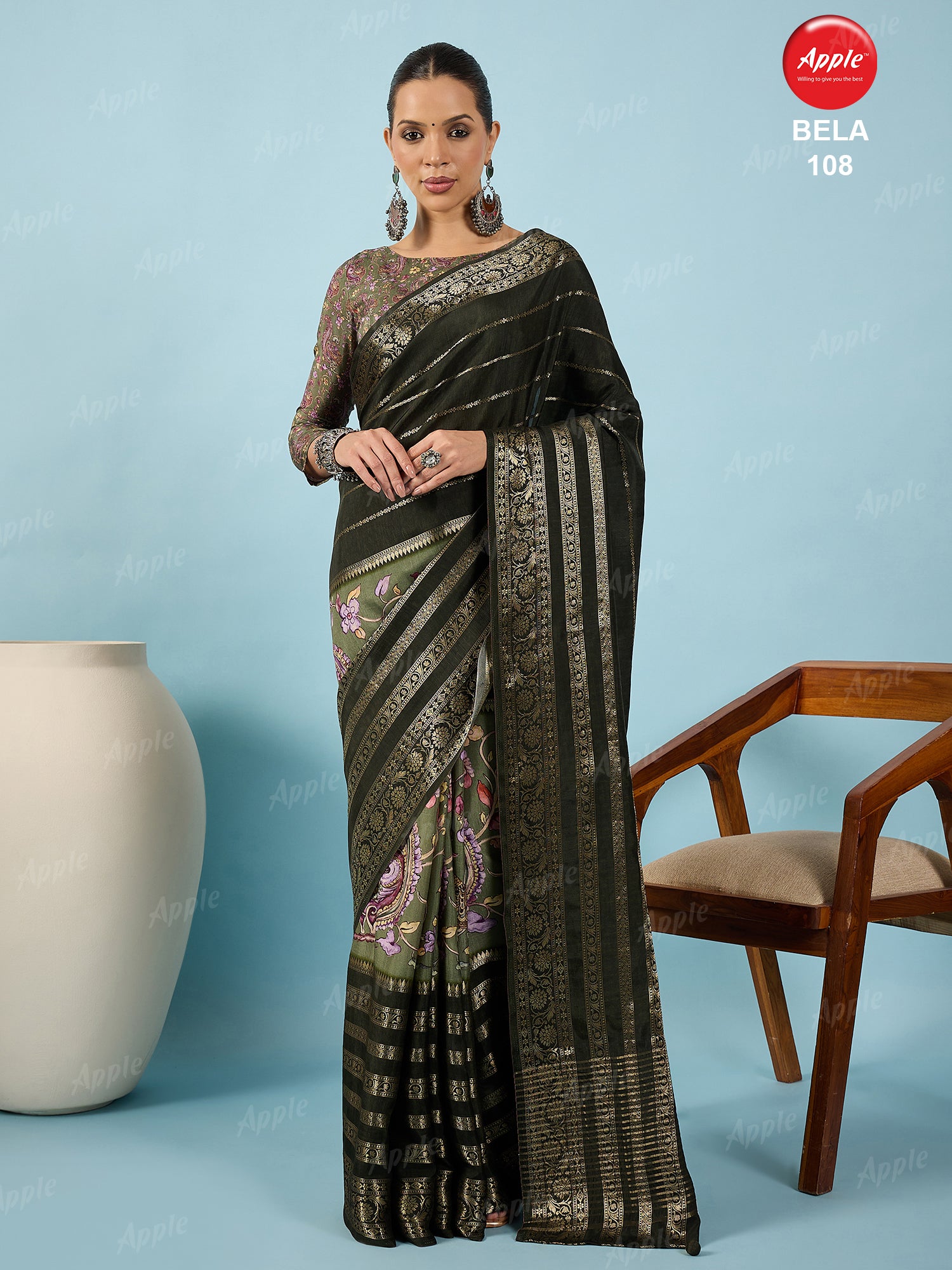 BELA-Emerald Noir Zari Elegance Saree