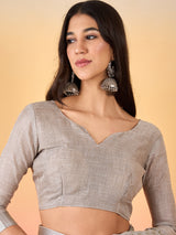 ZARI MAHAL-Graceful zari-style border adds a refined traditional touch