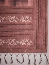 TARANG-Elegant Mauve Shibori Style Silk Saree with Embellished Woven Border