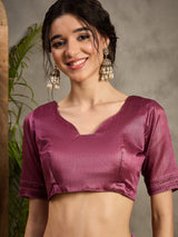 TARANG-Elegant Wine Purple Geometric Pattern Designer Saree
