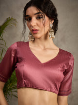 TARANG-Rosy Wine Abstract Print Designer Saree with Elegant Woven Border