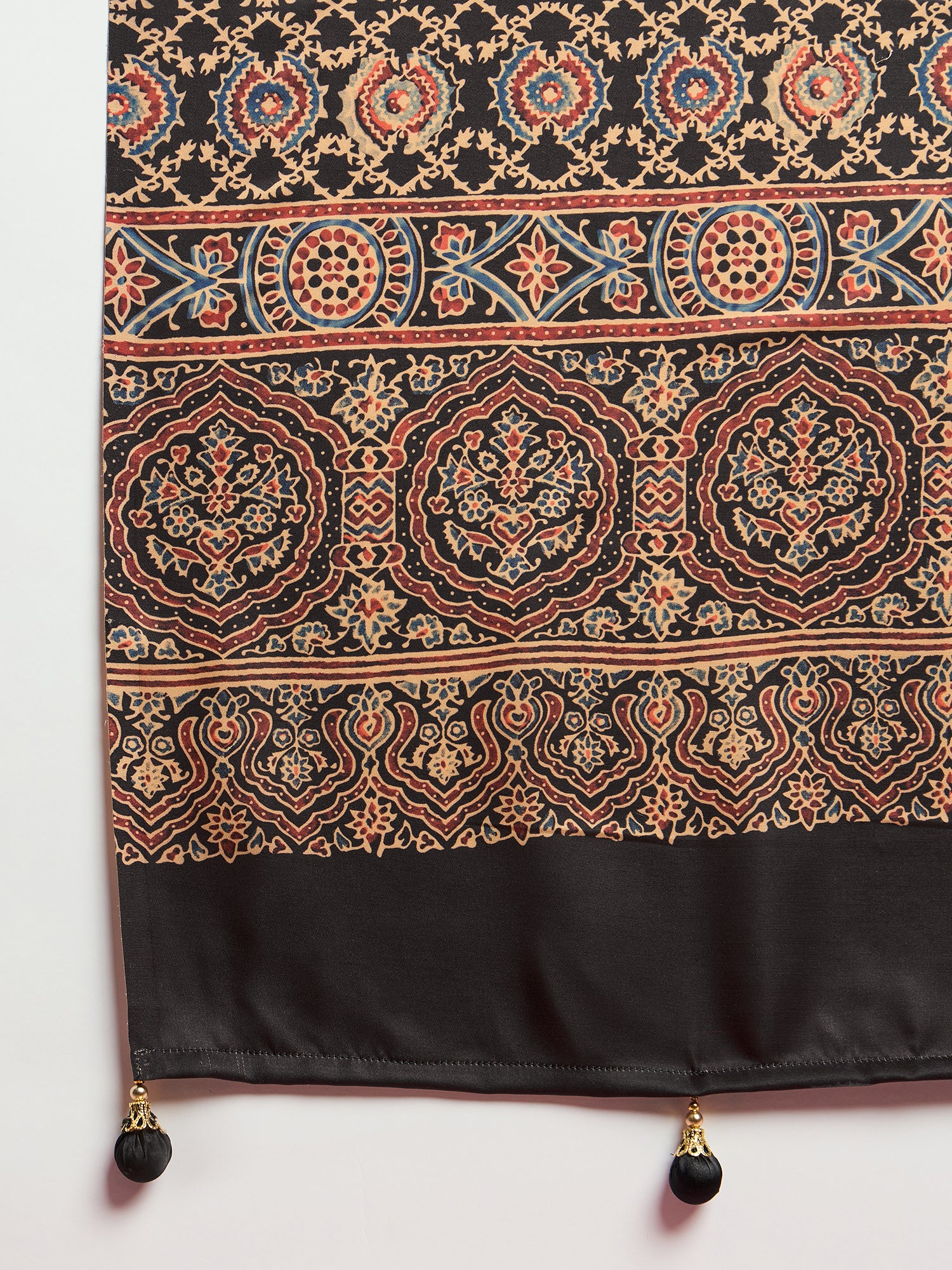 Elegant Tradition: Ajrakh Print Saree in Soft Modal Sartin for Timeless Style