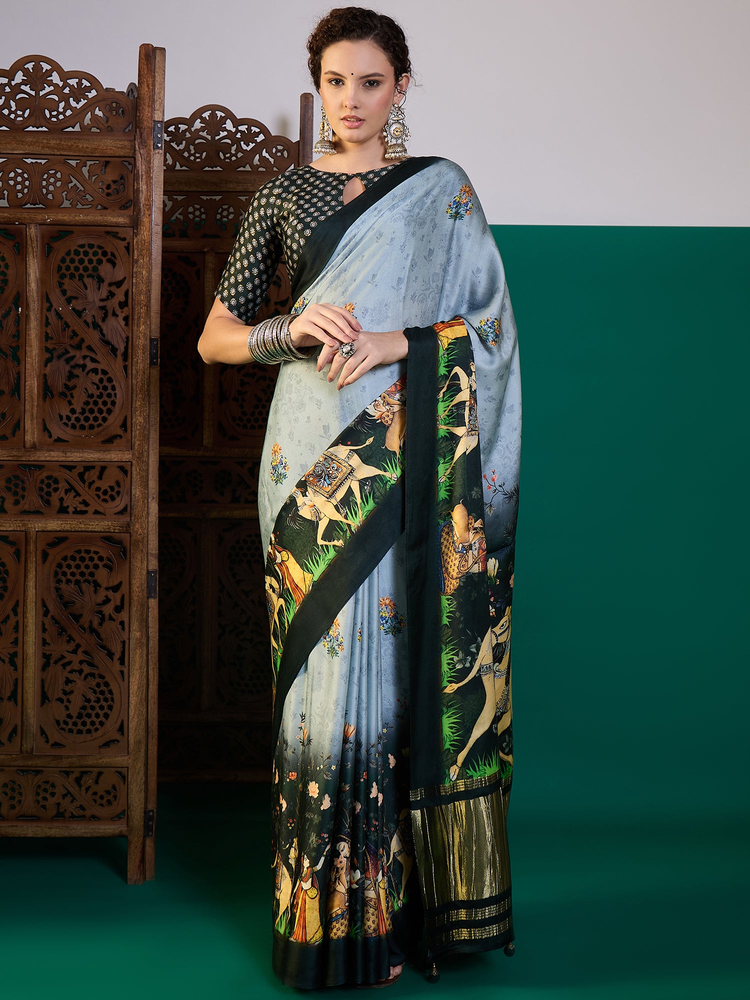 Classic Surtaal Figure Print Sarees
