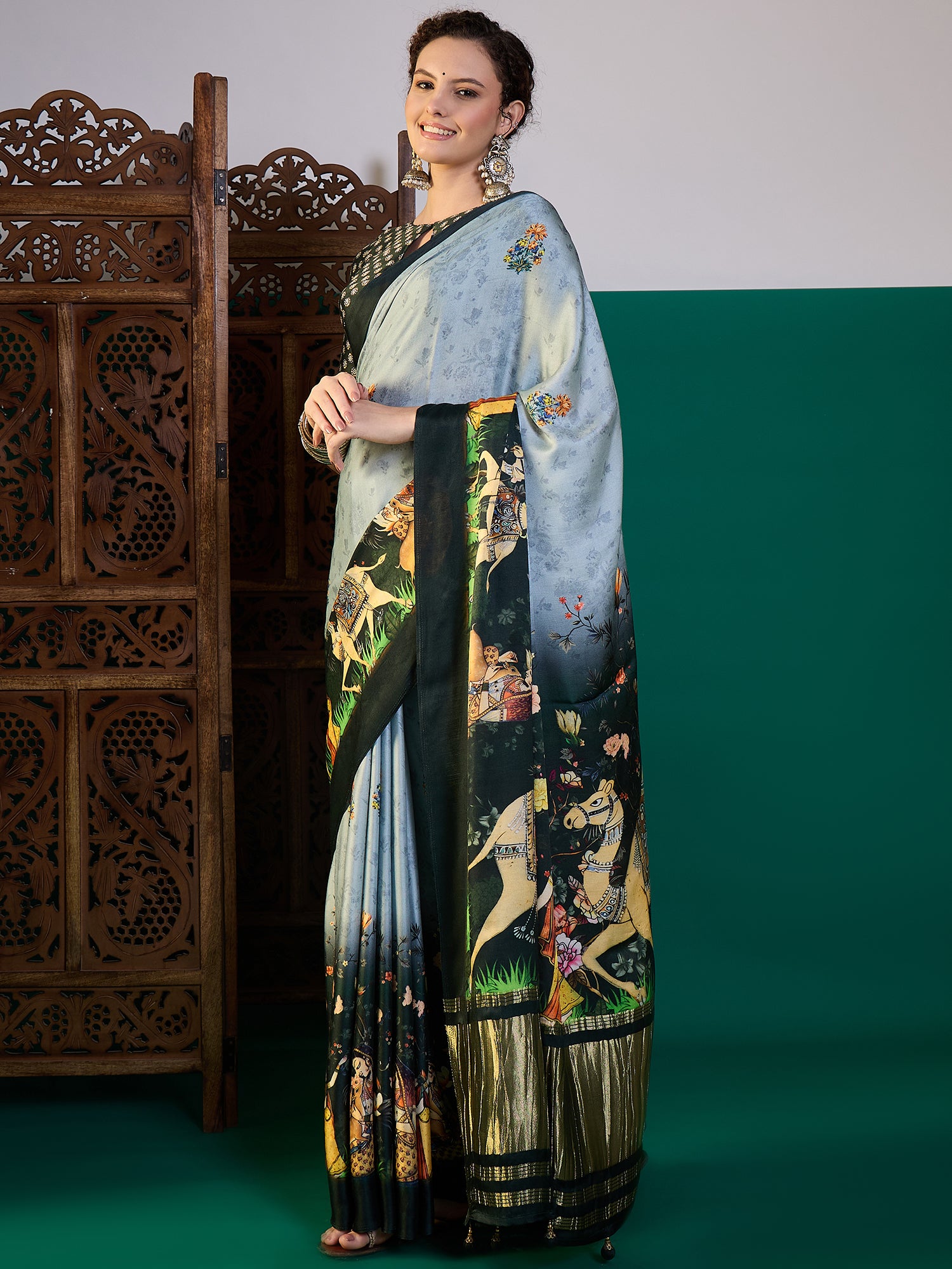 Classic Surtaal Figure Print Sarees