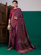 Soft Fabric Printed Saree with Lagdi Patta