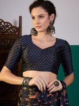 Traditional Pichwai Print Saree with Lagdi Border