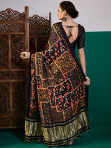 Black base - Designer Multi Color Printed Saree