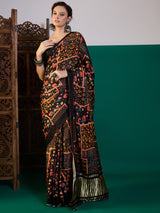 Black base - Designer Multi Color Printed Saree