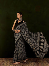 WOMANIYA Women's Bollywood Floral Warli Printed Saree - Apple Lifestyle