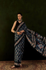 WOMANIYA Woman's Cotton silk Batik Print DailywearSaree - Apple Lifestyle