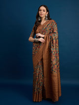 KATHAKARI Rustic Kalamkari Grace Saree
