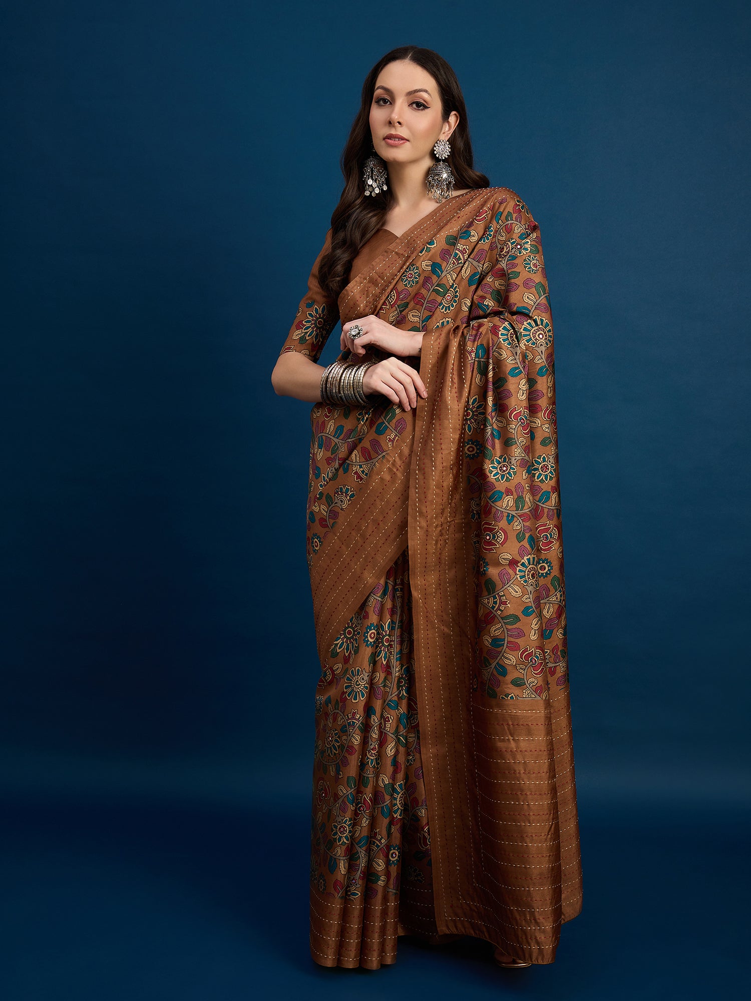 KATHAKARI Rustic Kalamkari Grace Saree