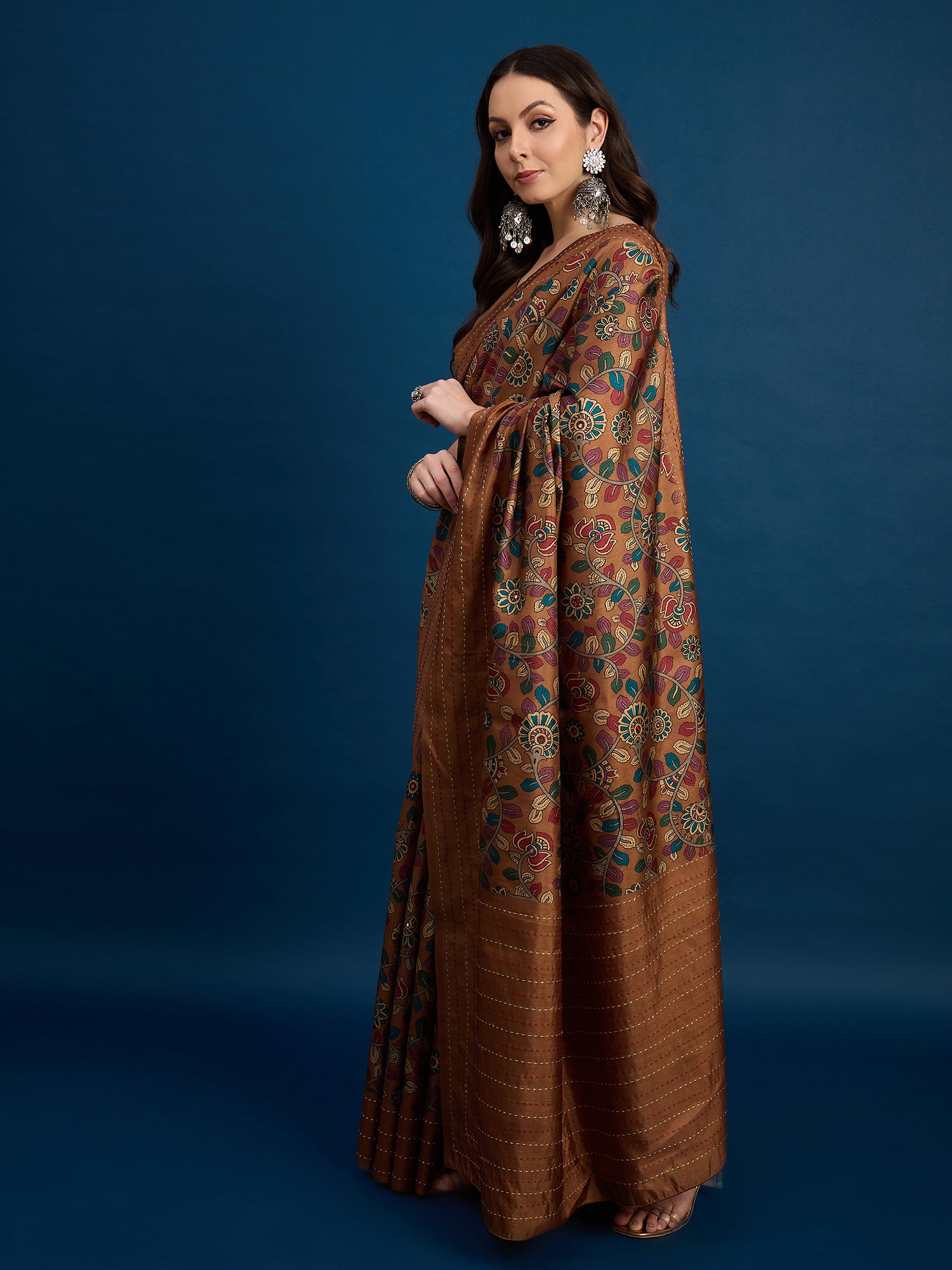 KATHAKARI Rustic Kalamkari Grace Saree