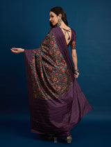 KATHAKARI Royal Plum Garden Saree