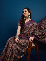 KATHAKARI Royal Plum Garden Saree