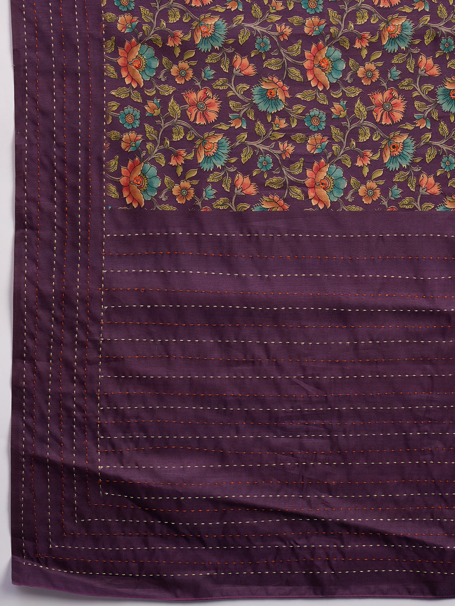 KATHAKARI Royal Plum Garden Saree