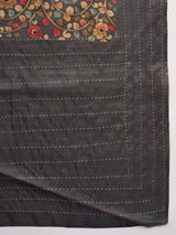 KATHAKARI Midnight Floral Heritage Saree