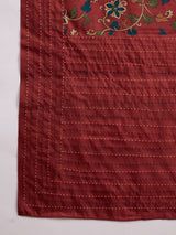 KATHAKARI Crimson Vine Elegance Saree