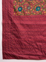KATHAKARI Ruby Bloom Heritage Saree