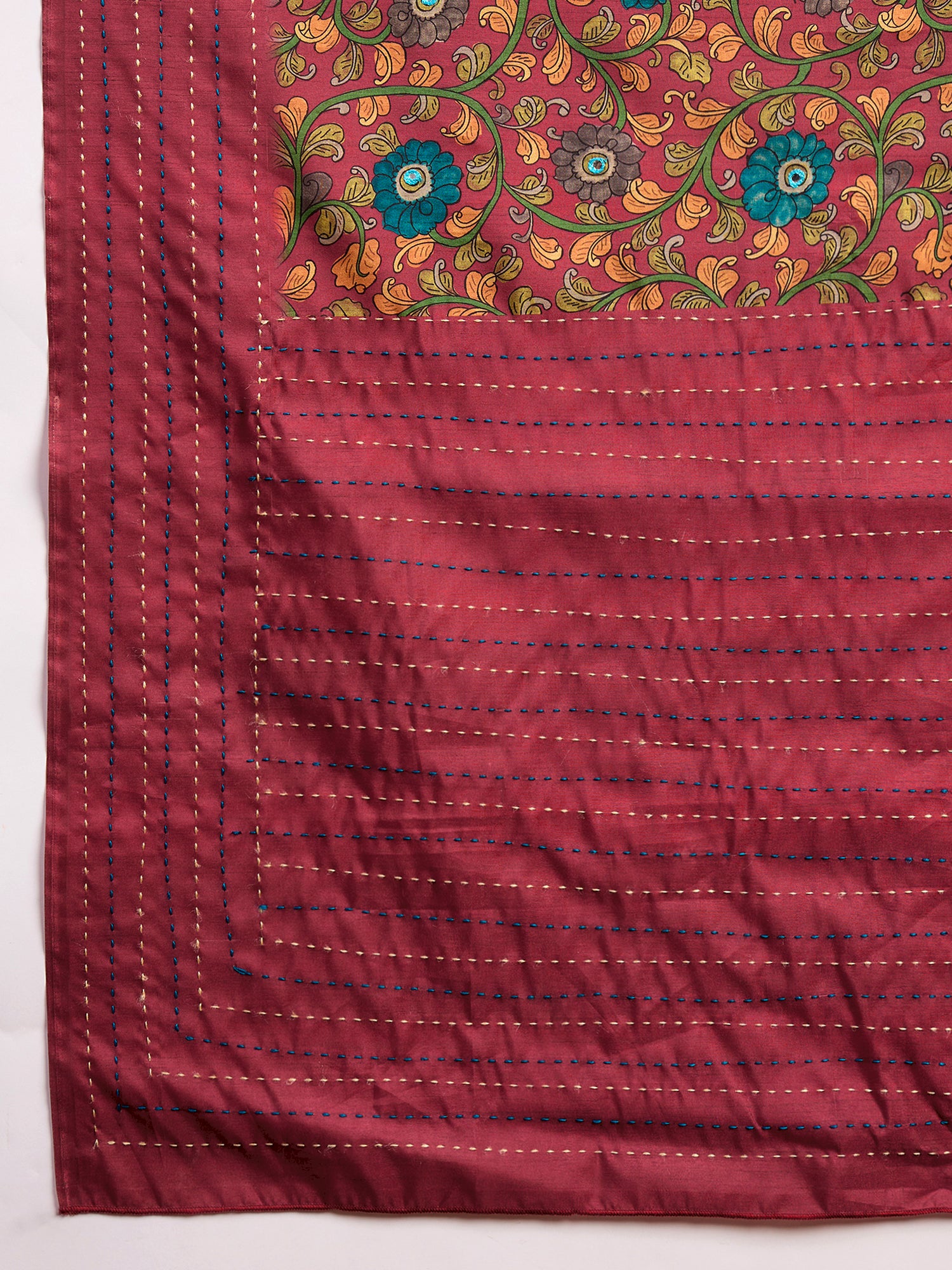 KATHAKARI Ruby Bloom Heritage Saree