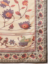 ROOPRANI-Elegant Coffee Brown Floral Border Saree with Artistic Nature Motif Pallu