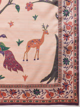 ROOPRANI-Royal Purple Floral Border Saree with Elegant Deer Motif Pallu