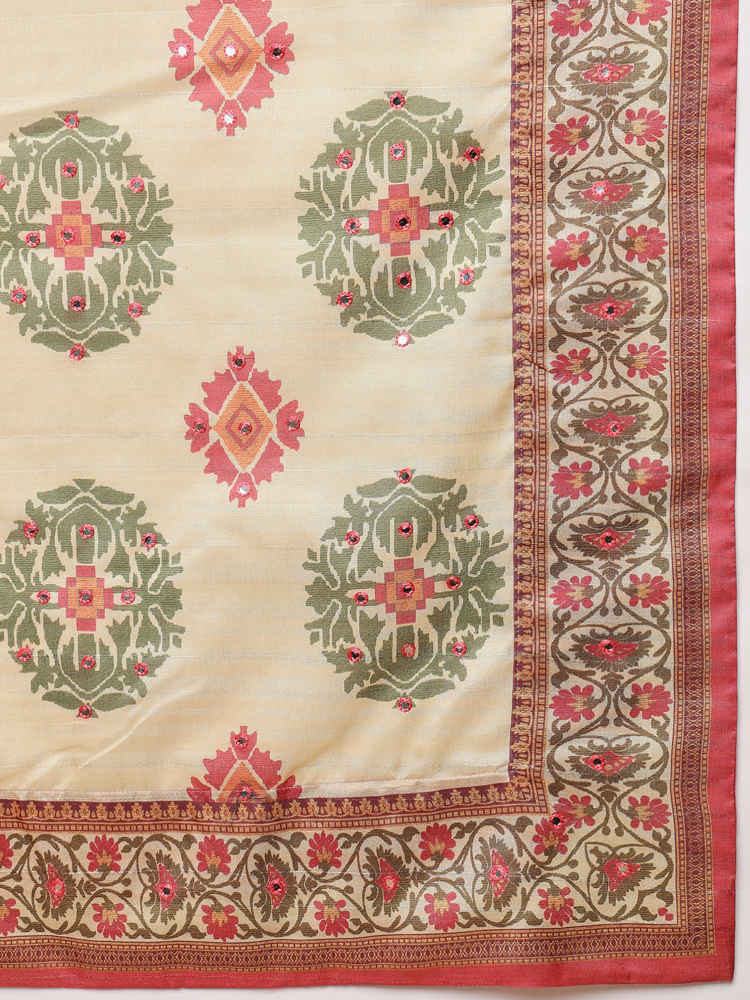 ROOPRANI-Elegant Rani Pink Traditional Woven Saree with Floral Border and Designer Pallu