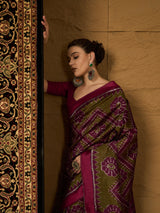 Womaniya Bhagalpuri Saree Catalogue – Maroon and Gold Sarees in Authentic Bhagalpuri Silk | Royal Elegance for Weddings, Festivals, and Special Occasions