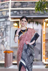 WOMANIYA Bhagalpuri bengoli print cotton silk saree - Apple Lifestyle