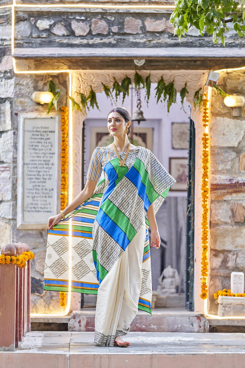 WOMANIYA Bhagalpuri printed cotton silk saree - Apple Lifestyle