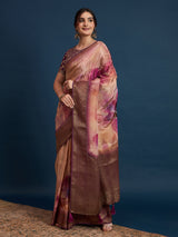 KUSUM KALA-Elegant dual-tone saree with rich mauve and wine shades