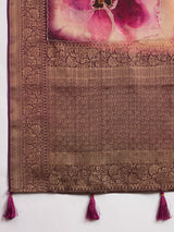 KUSUM KALA-Elegant dual-tone saree with rich mauve and wine shades