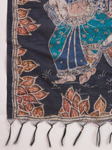 TARANG-Elegant Coffee Brown Designer Saree with Silver Buti Work & Artistic Printed Pallu