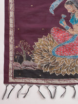 TARANG-Elegant Teal Blue Designer Saree with Silver Buti Work & Artistic Contrast Pallu