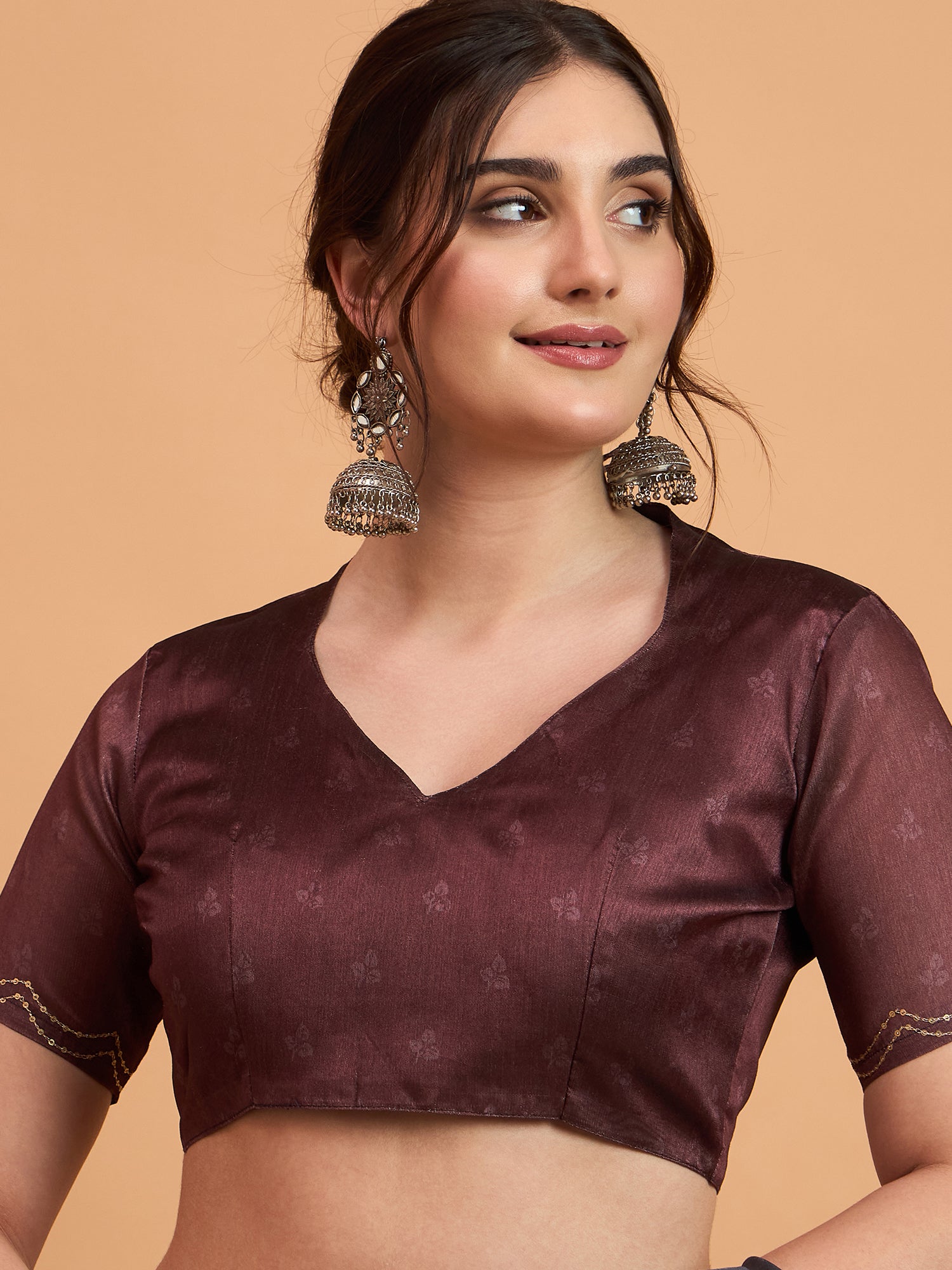 TARANG-Elegant Charcoal Grey Designer Saree with Floral Silver Motifs & Artistic Contrast Pallu