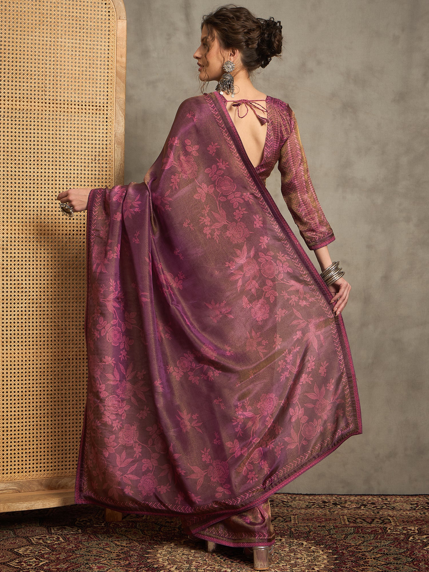 Floral Elegance: A Stunning Collection of Tissue Viscose Prints Featuring Four Unique Designs