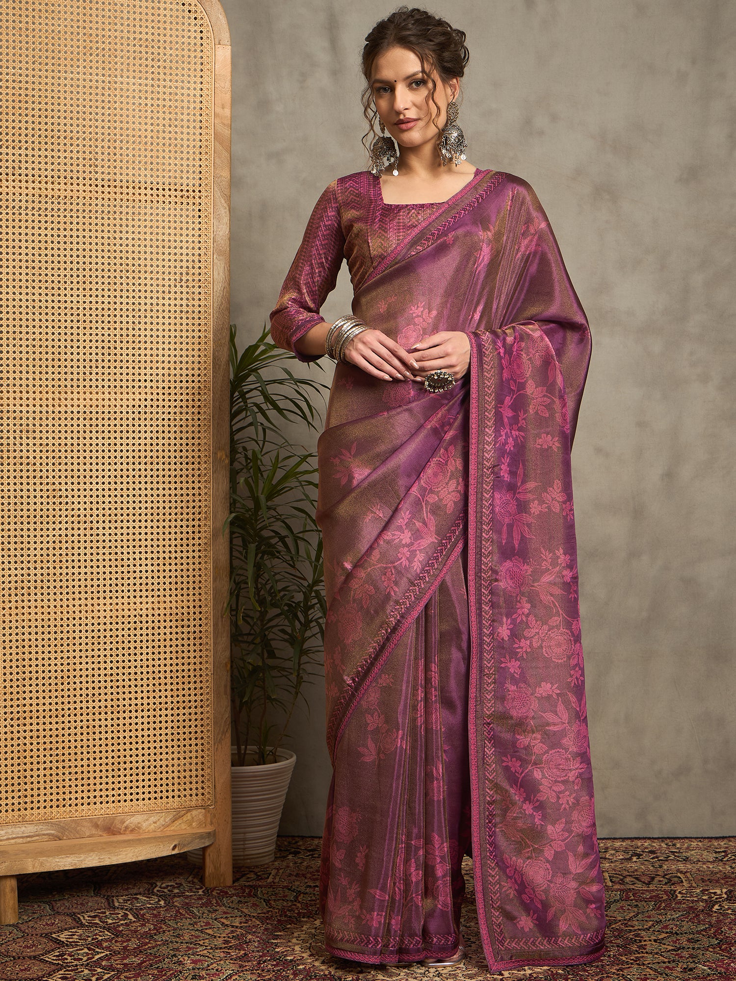 Floral Elegance: A Stunning Collection of Tissue Viscose Prints Featuring Four Unique Designs