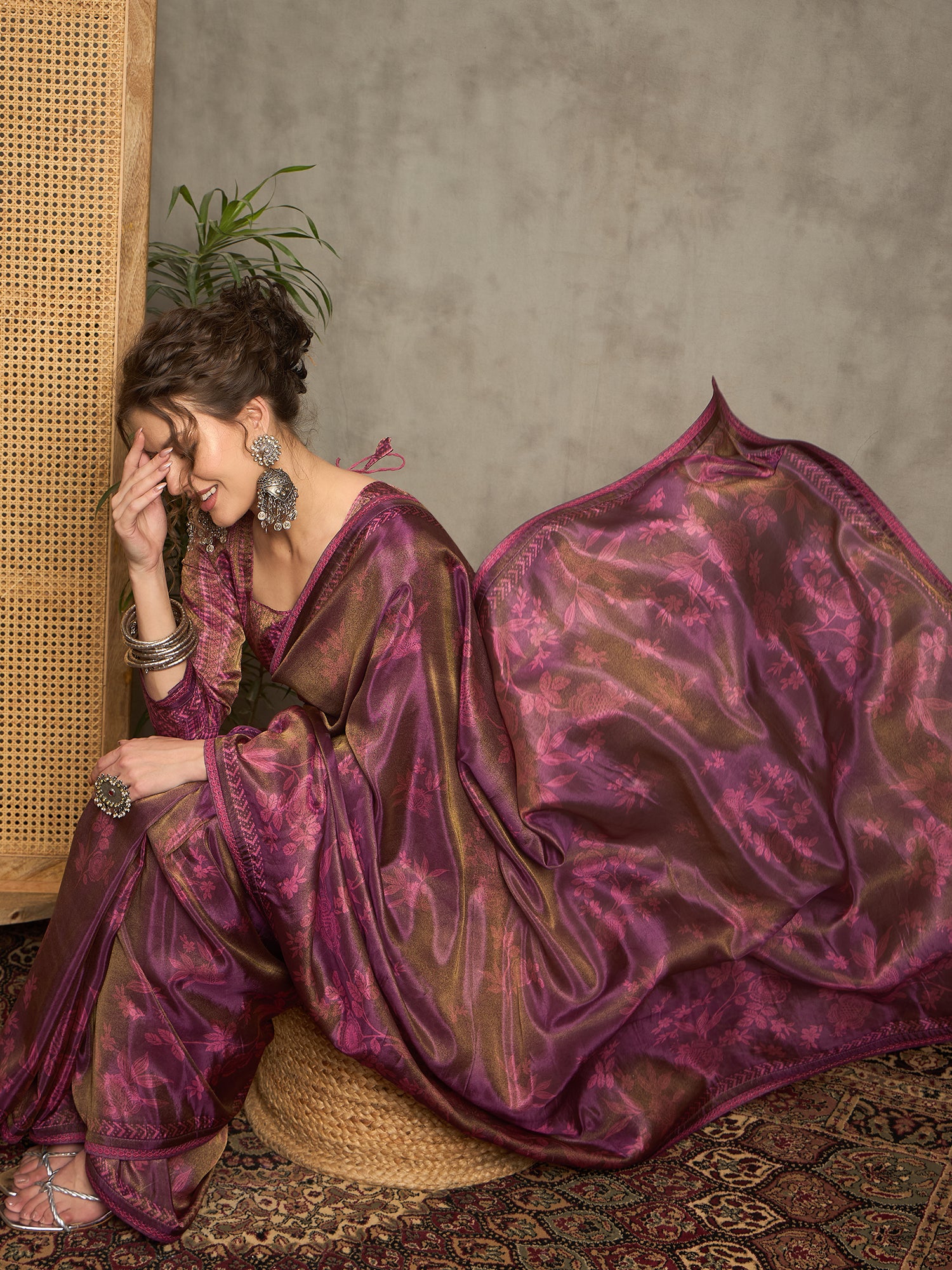 Floral Elegance: A Stunning Collection of Tissue Viscose Prints Featuring Four Unique Designs