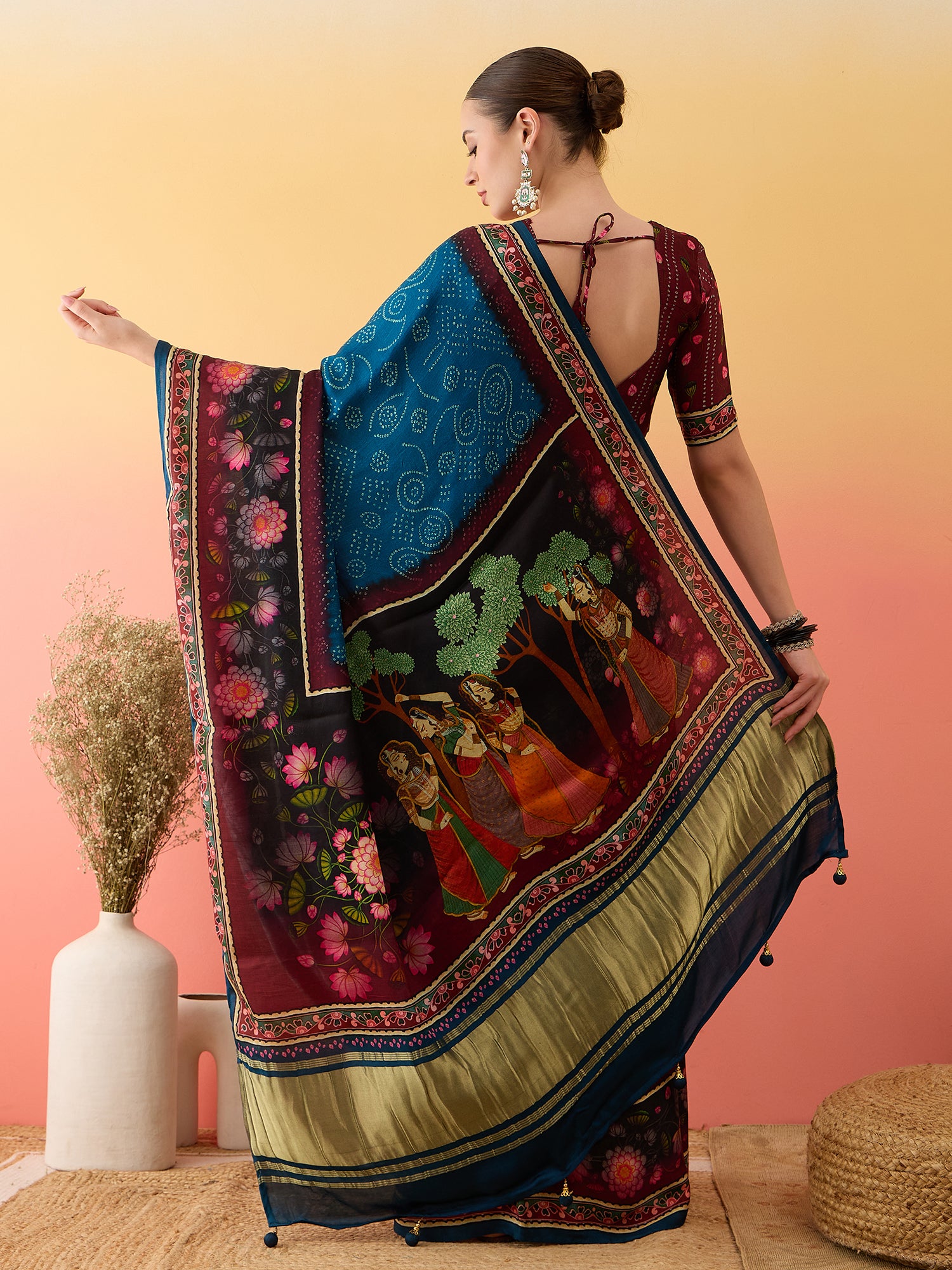 Surtaal Figure Motif Saree with Traditional Touch