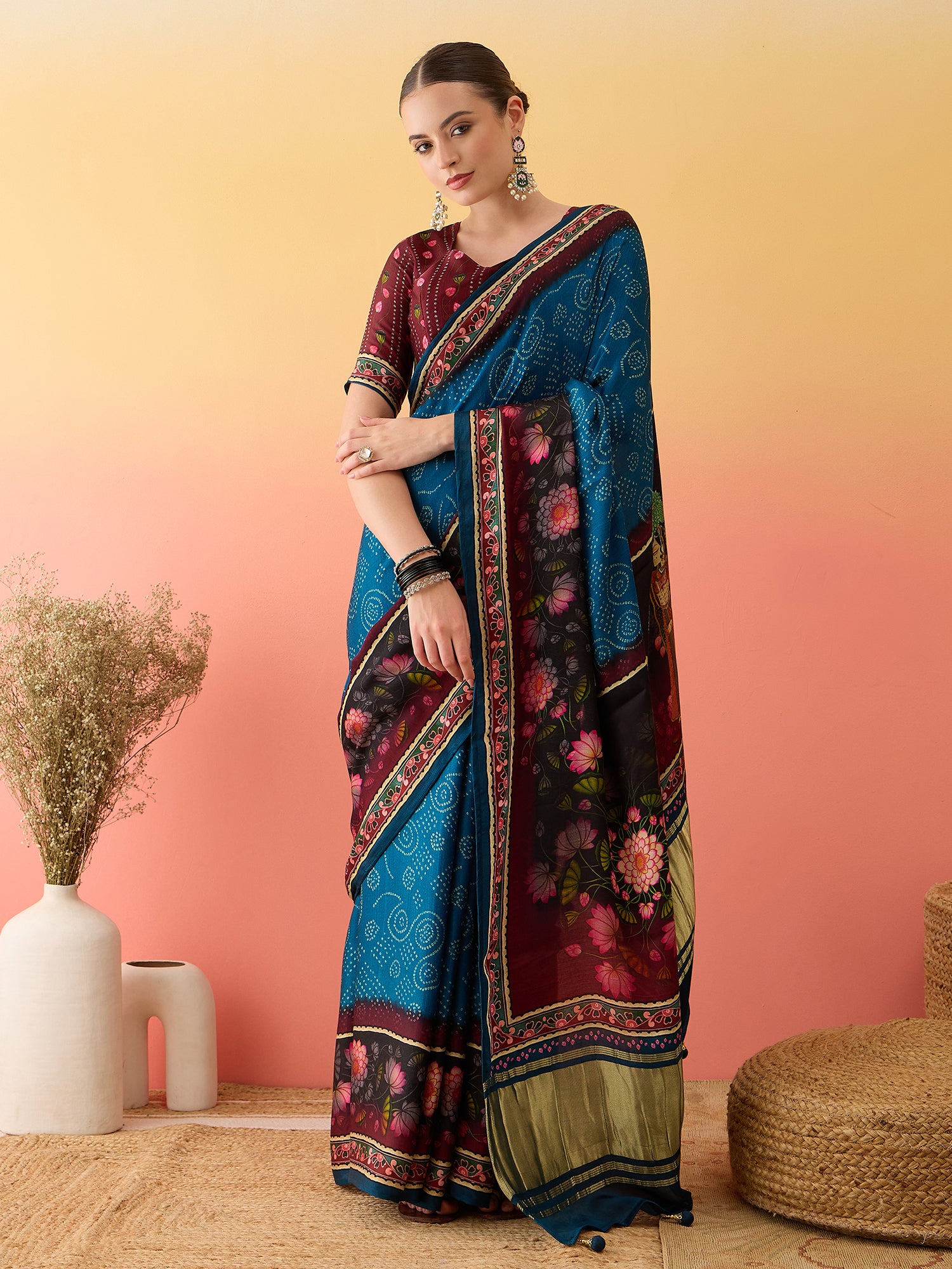 Surtaal Figure Motif Saree with Traditional Touch