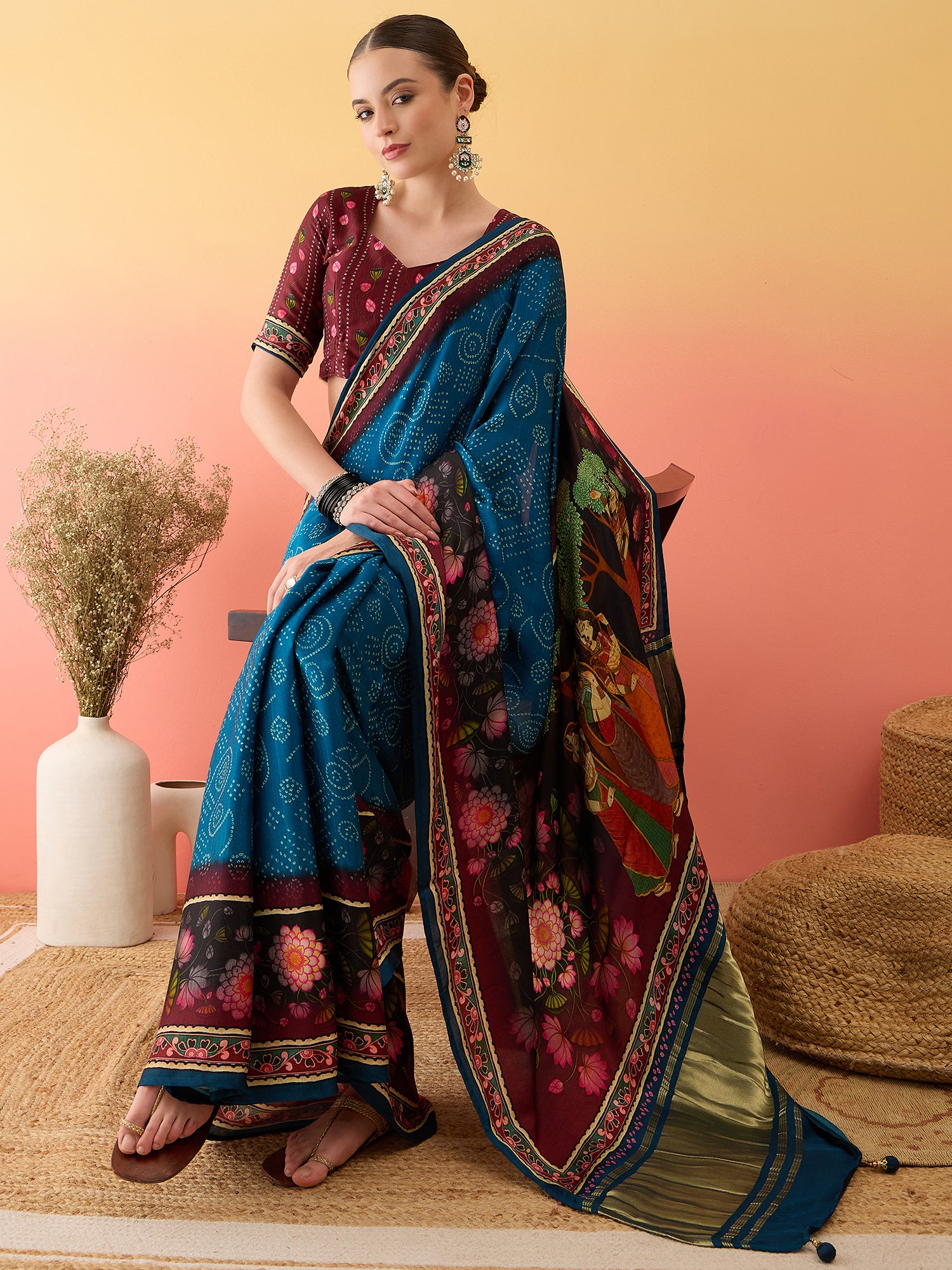 Surtaal Figure Motif Saree with Traditional Touch