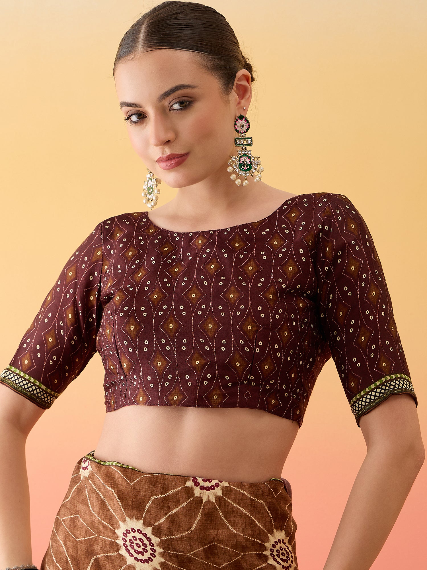 Lightweight Surtaal Figure Print Saree with Elegant Lagdi Border