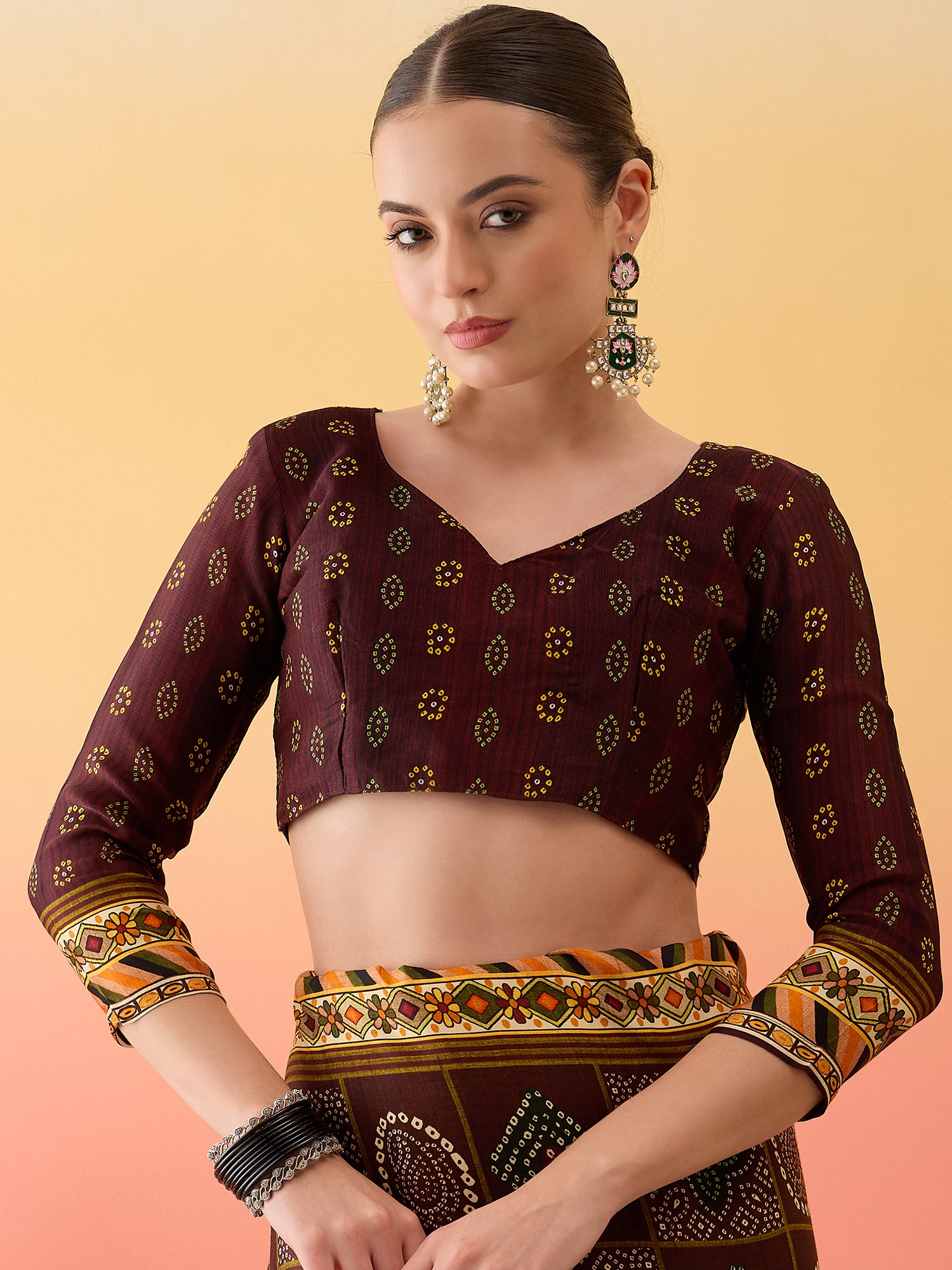 Designer Surtaal Figure Print Saree with Lagdi Border