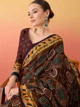 Designer Surtaal Figure Print Saree with Lagdi Border