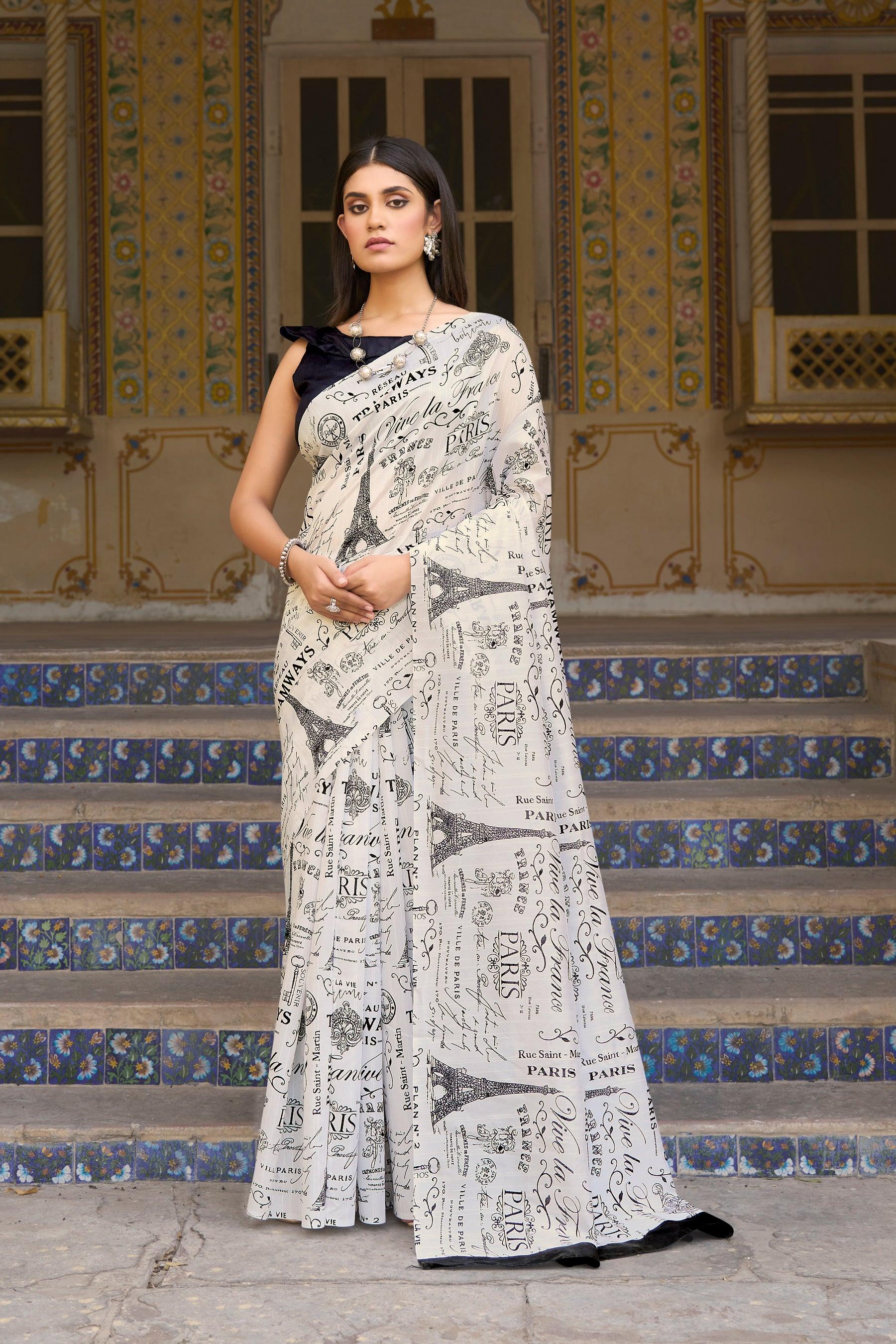 WOMANIYA Figure print Bhagalpuri saree - Apple Lifestyle