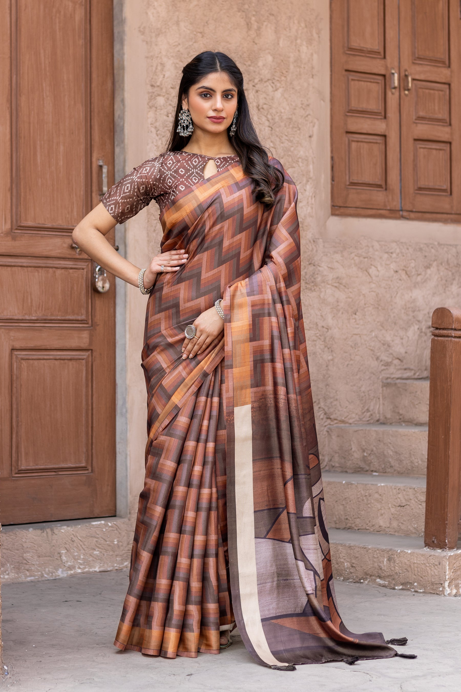 New Launch: Chitralekha Varied Design Tussar Sartin Saree Fabric for Every Occasion