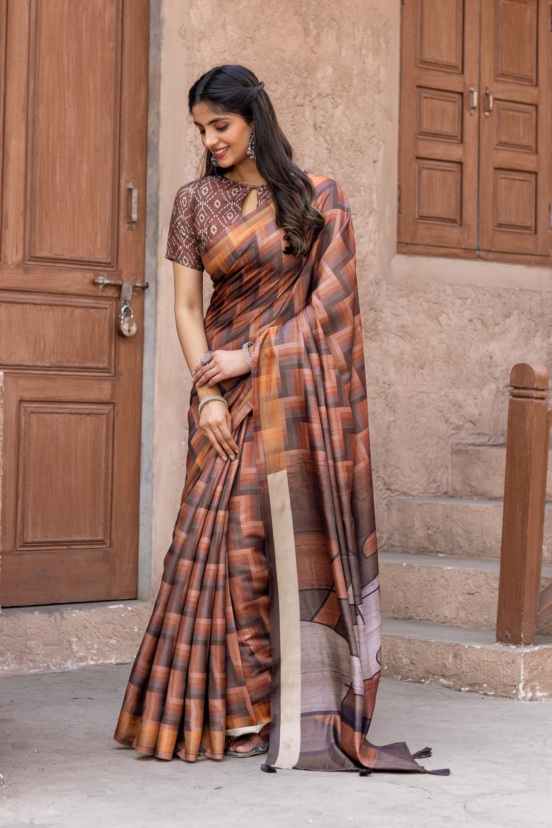 New Launch: Chitralekha Varied Design Tussar Sartin Saree Fabric for Every Occasion