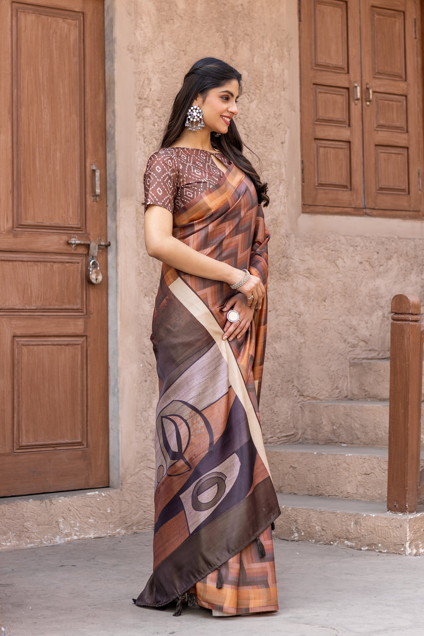 New Launch: Chitralekha Varied Design Tussar Sartin Saree Fabric for Every Occasion